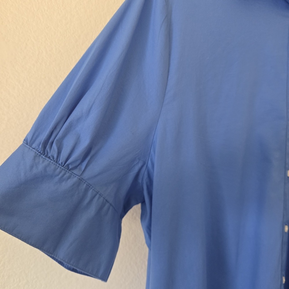 Old Navy Blue Poplin Button Down Tunic Shirt Dress Women XL 100% Cotton Pockets - Picture 4 of 11